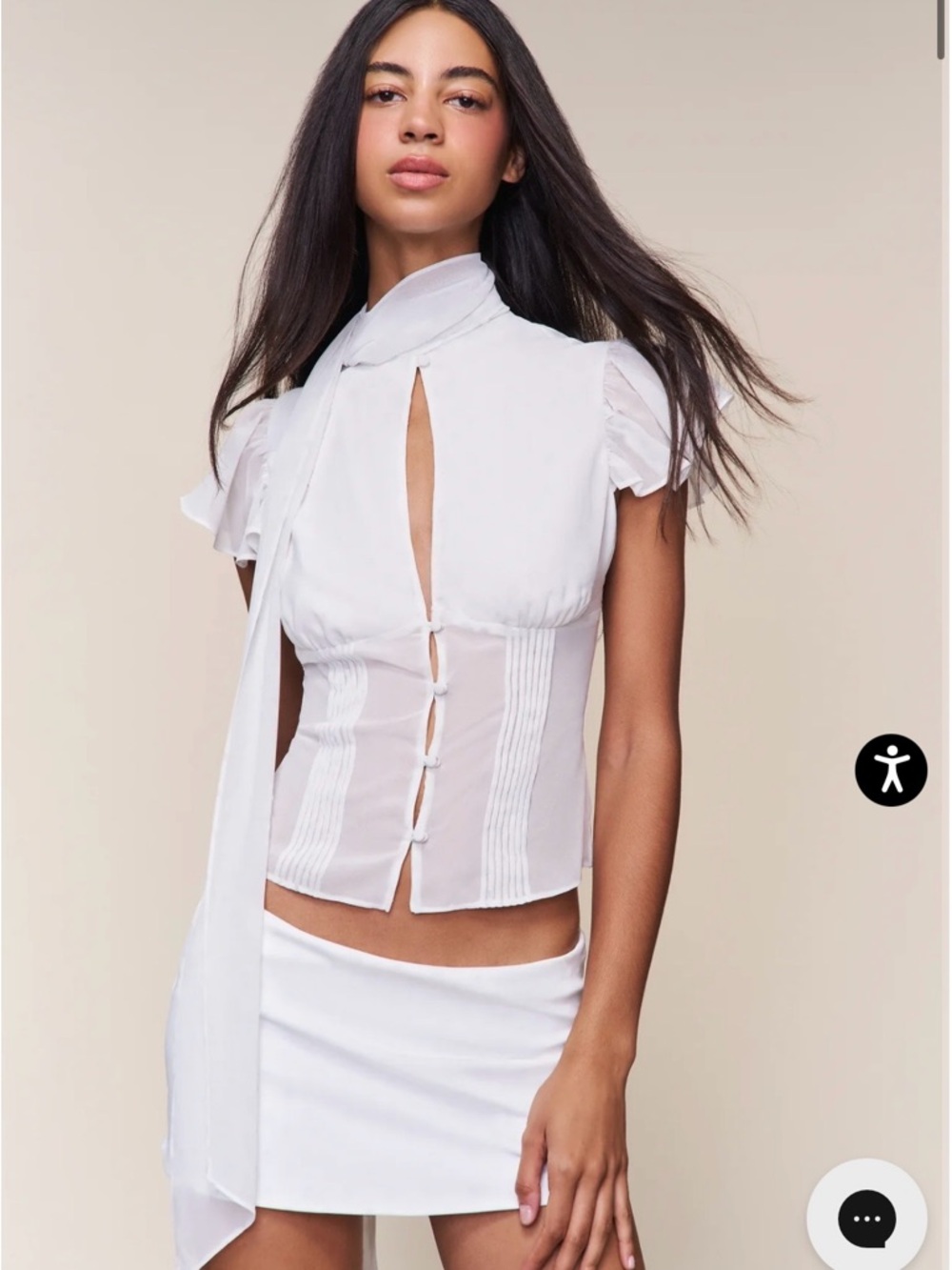 <NWT> Danielle Guzio Ara Top White